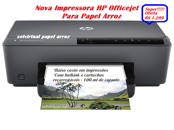 Impressora HP A4 Officejet Adaptada Para Papel Arroz